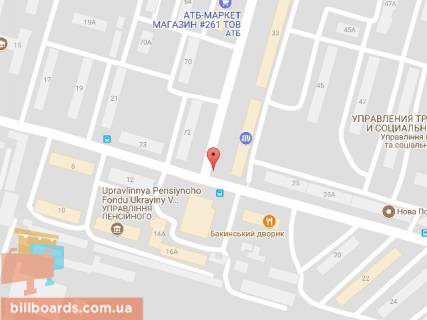 Билборд A в Днепр (Днепропетровск), 6х3  вул. П. Калнишевського (Косіора), 35, на перехресті з вул. Б. Хмельницького, біля світлофору схема