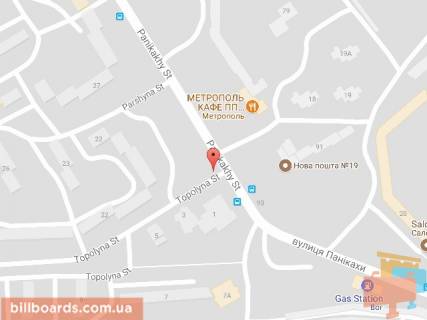 Білборд, Бігборд (Борд)  A у Дніпро (Дніпропетровськ), 6х3  вул. Тополина, 1 (перехрестя з вул. Панікахи), поруч СІЛЬПО схема