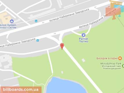 Билборд B в Днепр (Днепропетровск) Заводская Набережная ул., 53 / Мирного Панаса ул. схема