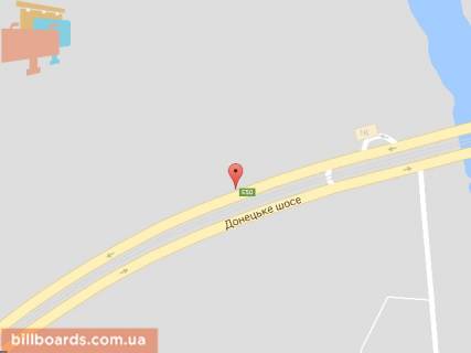 Билборд B в Днепр (Днепропетровск), 6х3  вул. Донецьке шосе (вїзд на Кайдацький міст) схема