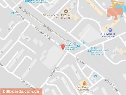 Билборд B в Днепр (Днепропетровск) Мира пр., 9 / Усенко ул., 1 схема