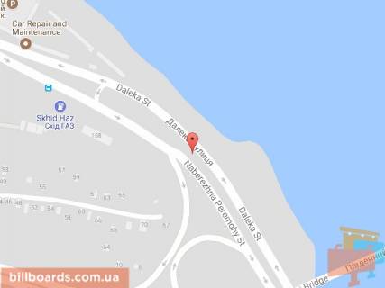 Билборд A в Днепр (Днепропетровск) Набережная Победы ул., мост Южный схема