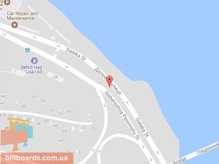 Билборд B в Днепр (Днепропетровск) Набережная Победы ул., мост Южный схема