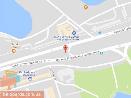 Билборд A в Днепр (Днепропетровск) Заводська Набережна вул., 82 схема