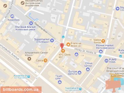 Скроллер A в Днепр (Днепропетровск), 3.14х2.32  вул. В. Мономаха (Московська) - вул. Глінки - 168865 схема