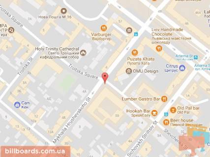Скроллер A в Днепр (Днепропетровск), 3.14х2.32  вул. Шевченко - вул. М. Грушевського (К. Лібкнехта) - 168886 схема