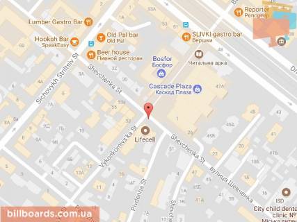 Скроллер A в Днепр (Днепропетровск), 3.14х2.32  вул. Шевченко - вул. Виконкомівська, біля ТЦ КАСКАД ПЛАЗА - 168914 схема