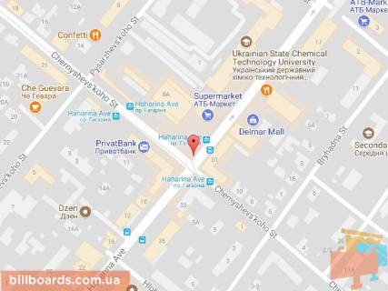 Бэклайт B в Днепр (Днепропетровск), 3.14х2.32  просп. Науки (Гагаріна), 8А, біля ТЦ НАГОРКА, біля світлофора схема