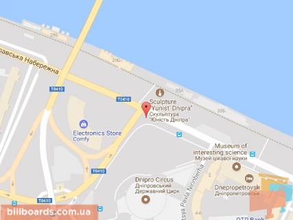 Билборд B в Днепр (Днепропетровск) Січеславська Набережна вул. (колиш. Набережна Леніна вул.), 35 схема