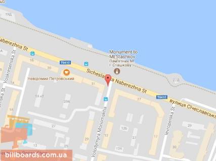 Скроллер A в Днепр (Днепропетровск) Мономаха вул. (колиш. Московська вул.), 15А - Січеславська Набережна вул. (колиш. Набережна Леніна вул.) - 153864 схема