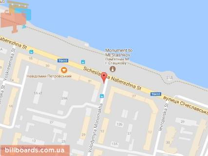 Скроллер A в Днепр (Днепропетровск) Мономаха вул. (колиш. Московська вул.), 15А - Січеславська Набережна вул. (колиш. Набережна Леніна вул.) - 153868 схема