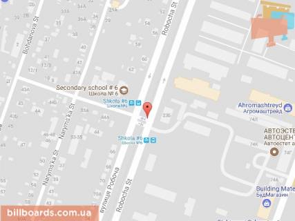 Билборд A в Днепр (Днепропетровск), 6х3  вул. Робоча, 23-Б - вул.Ньютона (навпроти школи), на світлофорі, рух до центру схема