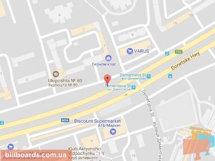 Билборд A в Днепр (Днепропетровск), 6х3  вул. Донецьке шосе, 7, в напрямку до Кайдацького мосту схема