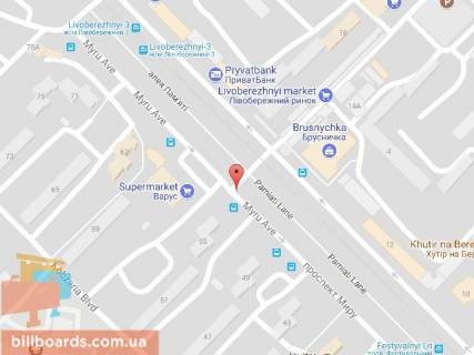 Билборд A в Днепр (Днепропетровск), 6х3  пров. Вільний - просп. Миру (біля маг. Варус), до центру схема