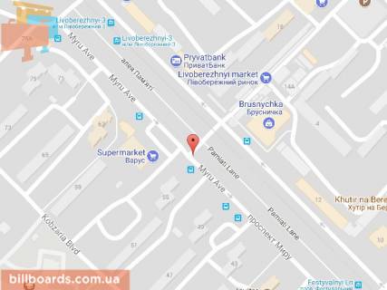 Билборд B в Днепр (Днепропетровск), 6х3  пров. Вільний - просп. Миру (біля маг. Варус) схема