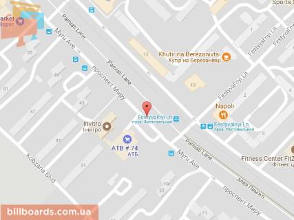 Билборд A в Днепр (Днепропетровск) Мира пр., 33 схема