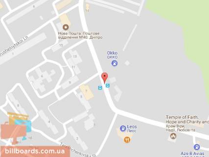 Билборд A в Днепр (Днепропетровск) Лисиченко вул. (колиш. Героїв Громадянської війни вул.), 11 схема