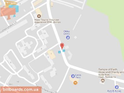 Билборд B в Днепр (Днепропетровск) Лисиченко вул. (колиш. Героїв Громадянської війни вул.), 11 схема