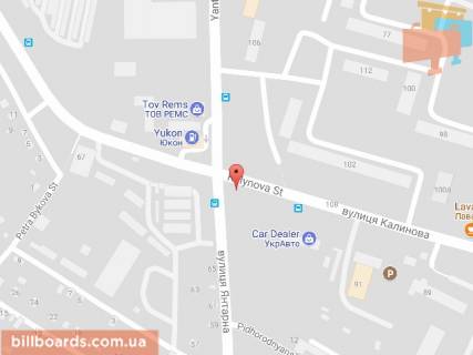 Билборд A в Днепр (Днепропетровск) Янтарна вул. - Калинова вул., 108 схема