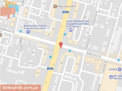 Призма A в Днепр (Днепропетровск) Калинова вул., 11Б - Слобожанський пр. (колиш. Газети "Правда" пр.), 58 - 154183 схема