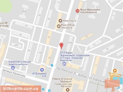 Билборд B в Днепр (Днепропетровск) Петра Калнишевського пр. (кол. Косіора пр.), 19 схема