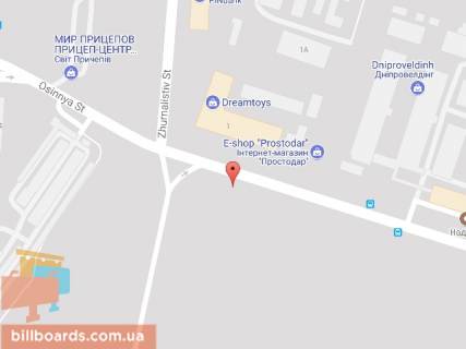 Билборд B в Днепр (Днепропетровск) Дніпросталівська вул. (колиш. Винокурова вул.), 24 схема