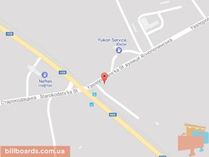 Билборд B в Днепр (Днепропетровск) узвіз Близнюківський (вул. Яснополянська) вул., АЗС ЮКОН схема