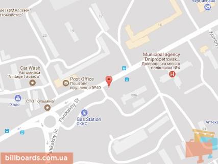 Билборд A в Днепр (Днепропетровск), 6х3  вул. Панікахи, біля АЗС, напрямок руху до ТЦ ЕПІЦЕНТР схема