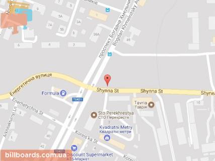 Билборд A в Днепр (Днепропетровск) Хмельницького пр. (колиш.Героїв Сталінграда вул.) / Шинна вул., 2 схема