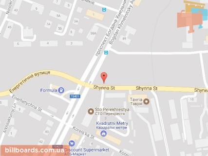 Билборд B в Днепр (Днепропетровск) Хмельницького пр. (колиш.Героїв Сталінграда вул.) / Шинна вул., 2 схема