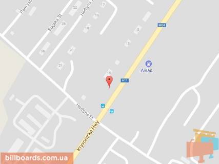 Билборд A в Днепр (Днепропетровск) Криворізьке шосе, 15-17 схема