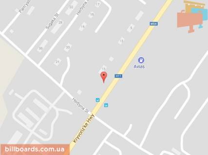 Билборд B в Днепр (Днепропетровск) Криворізьке шосе, 15-17 схема