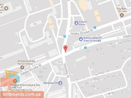 Билборд A в Днепр (Днепропетровск) Метробудівська вул. - Велика Діївська вул. (колиш. Братів Трофімових вул.), 51-52 схема