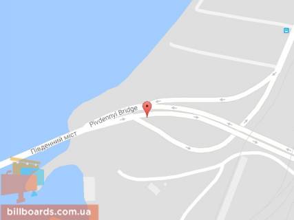 Билборд  в Днепр (Днепропетровск) Гаванская ул., съезд с Южного моста схема