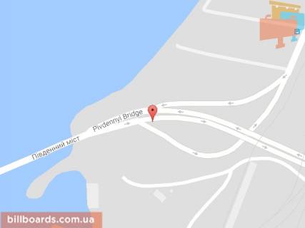 Билборд  в Днепр (Днепропетровск) Гаванская ул., съезд с Южного моста схема