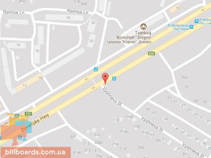 Билборд B в Днепр (Днепропетровск) Донецьке шосе / Вишнева вул., 109Б схема