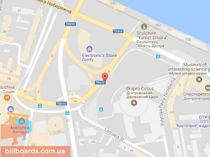 Ситилайт B в Днепр (Днепропетровск) Січеславська Набережна (кол. Набережна Леніна), возле цирка схема