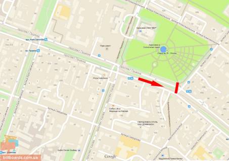 Скроллер A в Днепр (Днепропетровск), 4х3  пр.Лесі Українки (Пушкіна) – вул. Лазаря Глоби (Сєрова, Фабра), сквер Героїв, роллер 4х3 - 174101 схема