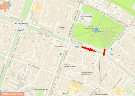 Скроллер A в Днепр (Днепропетровск), 4х3  пр.Лесі Українки (Пушкіна) – вул.Лазаря Глоби (Сєрова, Фабра), сквер Героїв, роллер 4х3 - 174104 схема