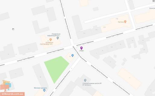Бэклайт A в Днепр (Днепропетровск), 3.14х2.32  вул. С. Єфремова (Ворошилова) - пров. Є. Коновальця (Уріцкого) схема
