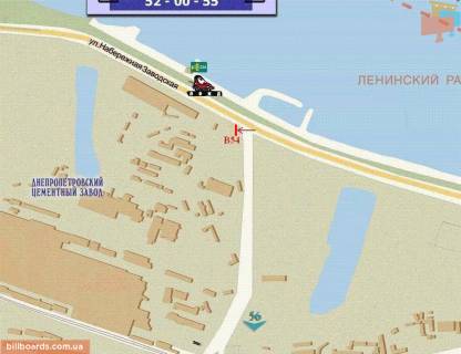 Билборд B в Днепр (Днепропетровск) Заводська Набережна вул. - Свободи пр. схема