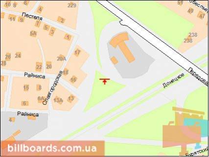 Билборд A в Днепр (Днепропетровск) Донецьке шосе - Передова вул. схема