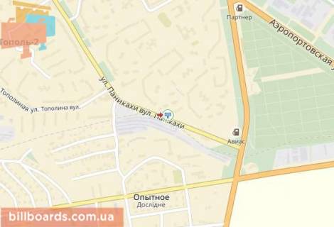 Билборд B в Днепр (Днепропетровск) Панікахи вул., 109 схема