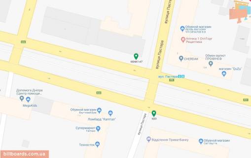 Scrolller, Scroll A in Dnipro (Dnipropetrovsk), 3.14х2.32  prosp. Dmitra Avornic'kogo - st. Pastera, ruh u bik z/d vokzalu, bila svitlofora - 169289 scheme