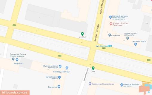 Scrolller, Scroll A in Dnipro (Dnipropetrovsk), 3.14х2.32  prosp. Dmitra Avornic'kogo - st. Pastera, ruh u bik z/d vokzalu, bila svitlofora - 169292 scheme