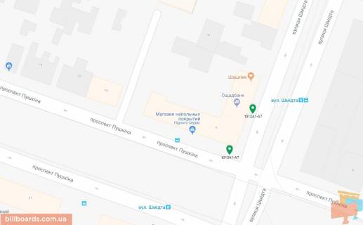 Scrolller, Scroll A in Dnipro (Dnipropetrovsk), 3.14х2.32  prosp. Puskina - st. Smidta, 6, ruh u bik Avtovokzalu, bila svitloforu - 169339 scheme