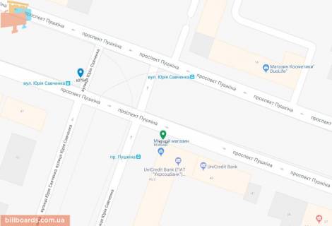 Бэклайт A в Днепр (Днепропетровск), 3.14х2.32  просп. Науки (Гагаріна) - вул. Лазаряна, біля світлофора, рух до центру схема