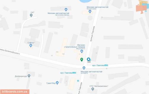 Білборд, Бігборд (Борд)  A у Дніпро (Дніпропетровськ) Павлова вул. - Белелюбського вул. (Колиш. Червонозаводська вул.), 32 схема