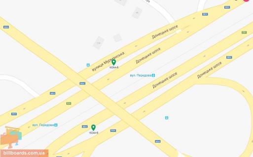 Билборд B в Днепр (Днепропетровск) Донецьке шосе - Передова вул. схема