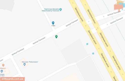 Билборд A в Днепр (Днепропетровск) Запорізьке шосе, 62К / Панікахи вул. схема